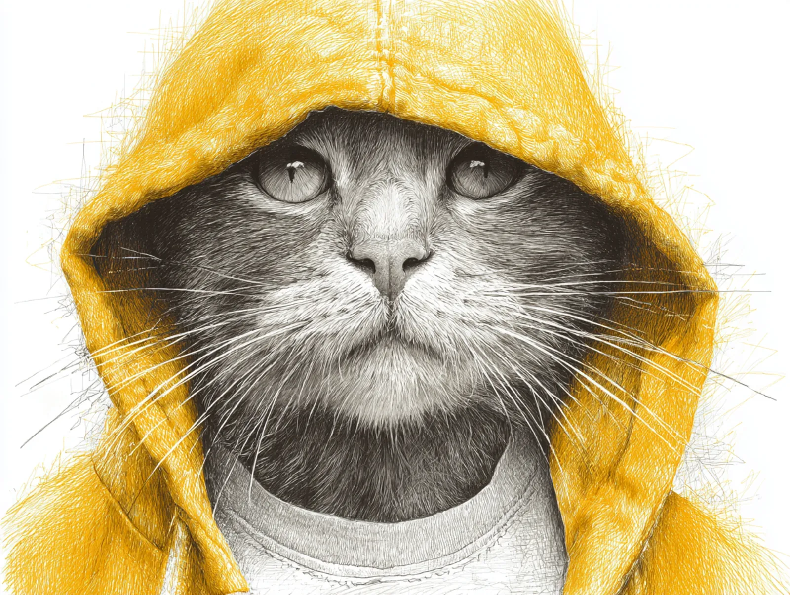 Hacker cat looking confident