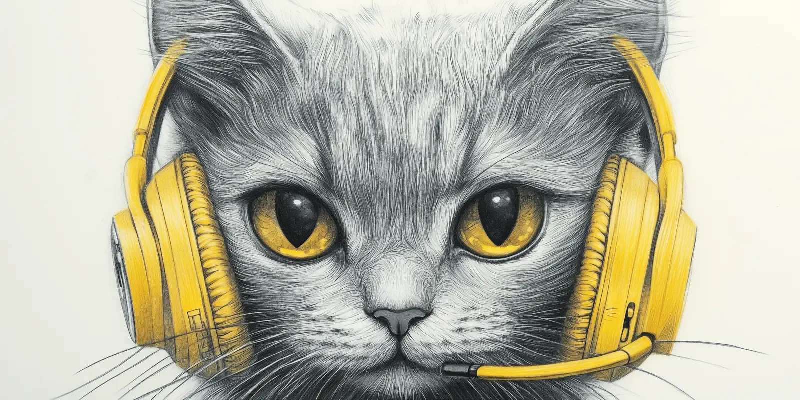 Cat Hacker in Headphones